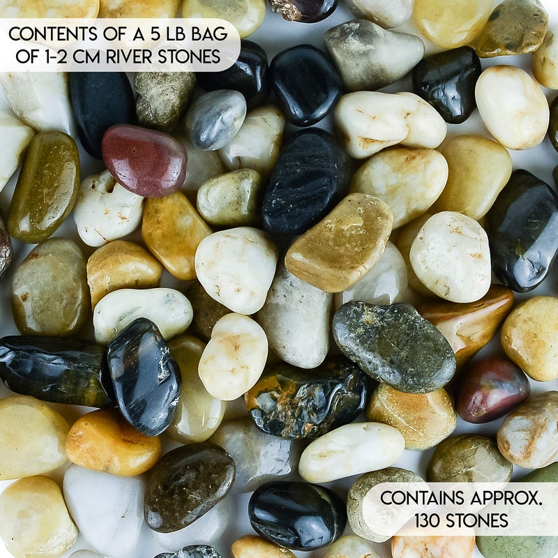 Galashield 5 lbs Approx. 130 River Rocks Stones for Plants Pebbles for Indoor Plants | Aquarium Fish Tank Rocks | Polished Decorative Rocks for Vases (0.8-1.6 Inches) - Image 4